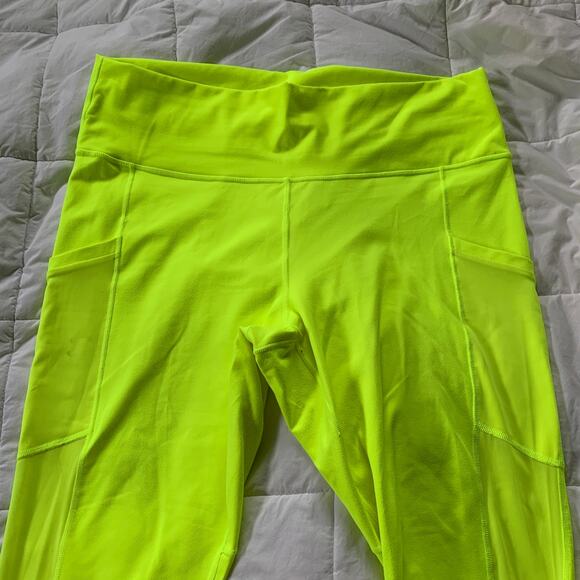 Fabletics neon yellow Power Hold On The Go High Waisted Capri leggings 2X 2XL - Picture 7 of 15